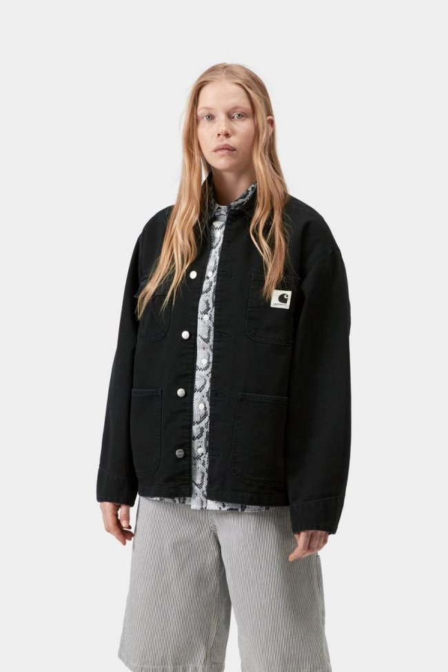 Carhartt OG Michigan Coat - Black / Black, Stone canvas