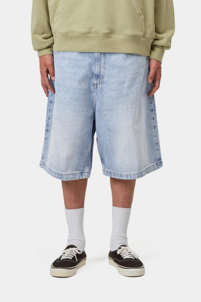 Carhartt Brandon Short - Blue, Heavy worn bleached Carhartt Brandon Short - Blue, Heavy worn bleached