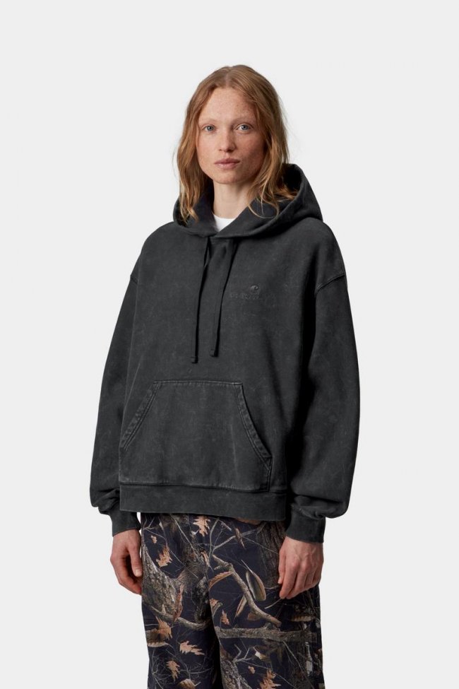 Carhartt Hooded Lambert Sweatshirt - Black, Moon wash Carhartt Hooded Lambert Sweatshirt - Black, Moon wash