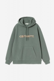 Carhartt Hooded Carhartt Sweatshirt - Velvet Green / Gentle Orange