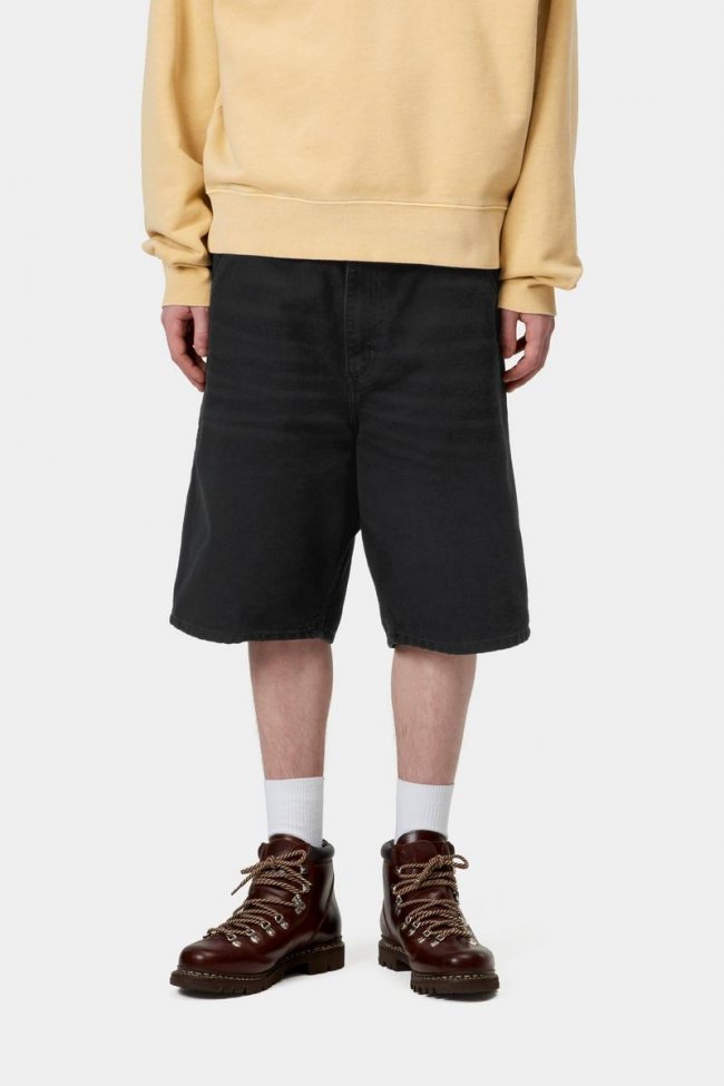 Carhartt Single Knee Short - Black, Stone canvas