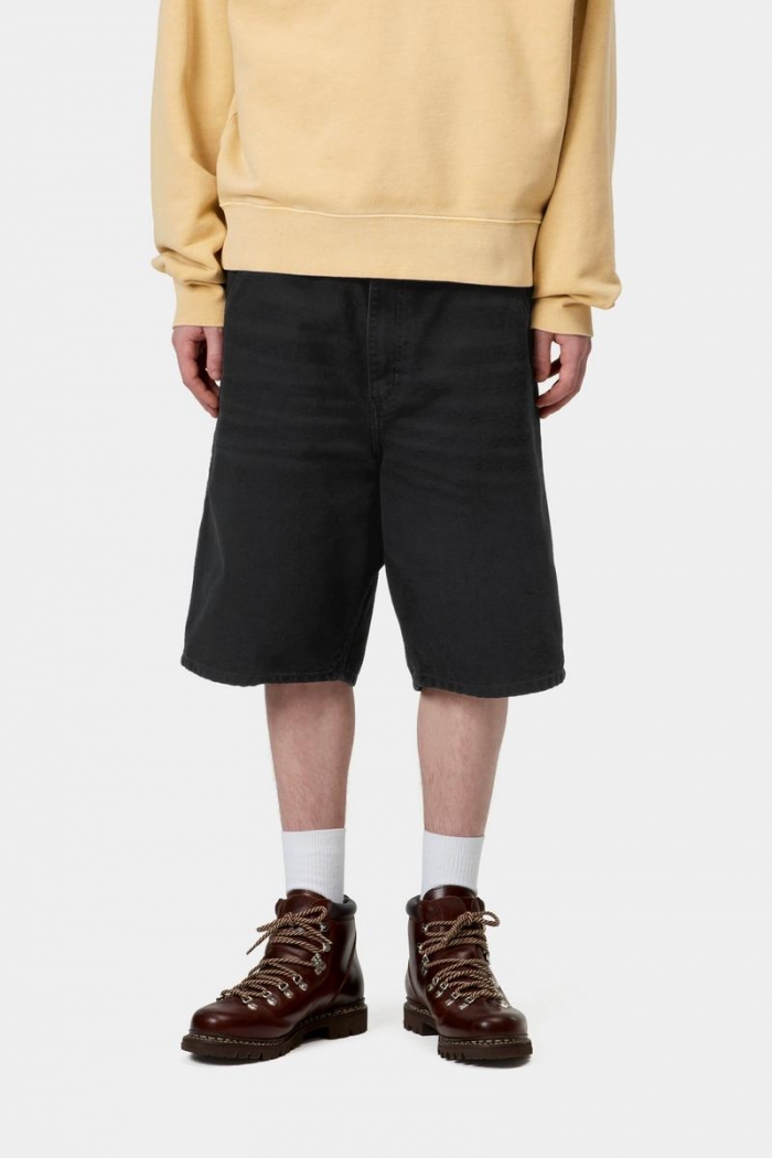 Carhartt Single Knee Short - Black, Stone canvas
