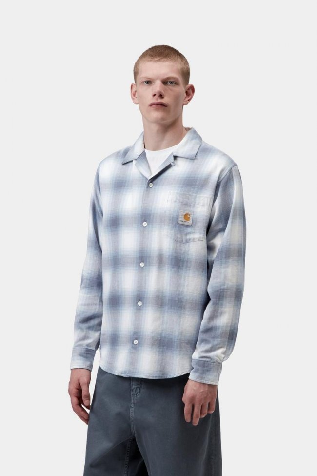 Carhartt L/S Tyers Shirt - Tyers Check, Shady Blue