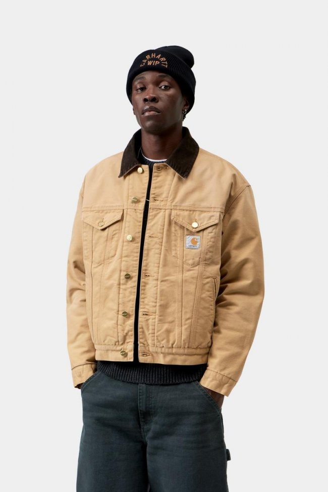 Carhartt OG Trucker Jacket - WIP Dusty H / Tobacco, Stone canvas