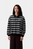 Carhartt L/S Bronson Polo - Bronson Stripe, Black Carhartt L/S Bronson Polo - Bronson Stripe, Black