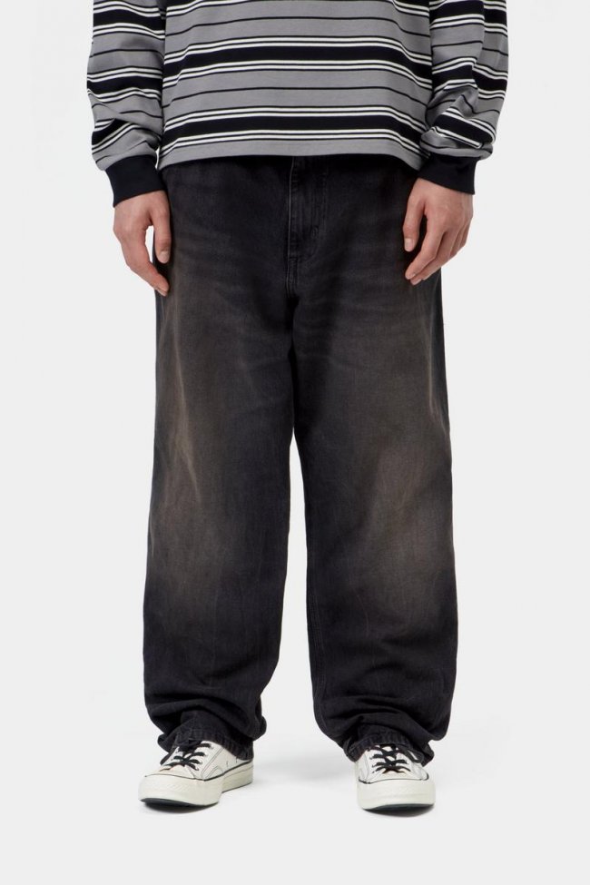 Carhartt Simple Pant - Black, Tobacco used wash