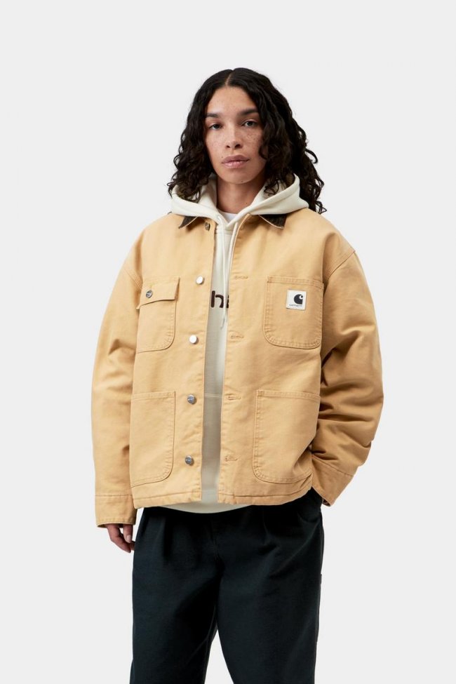 Carhartt OG Michigan Coat - WIP Dusty H / Tobacco, Stone canvas