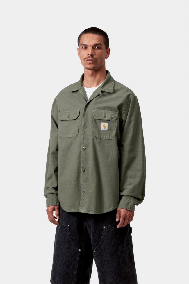 Carhartt L/S Kelsey Shirt - Leaf, Garment dyed