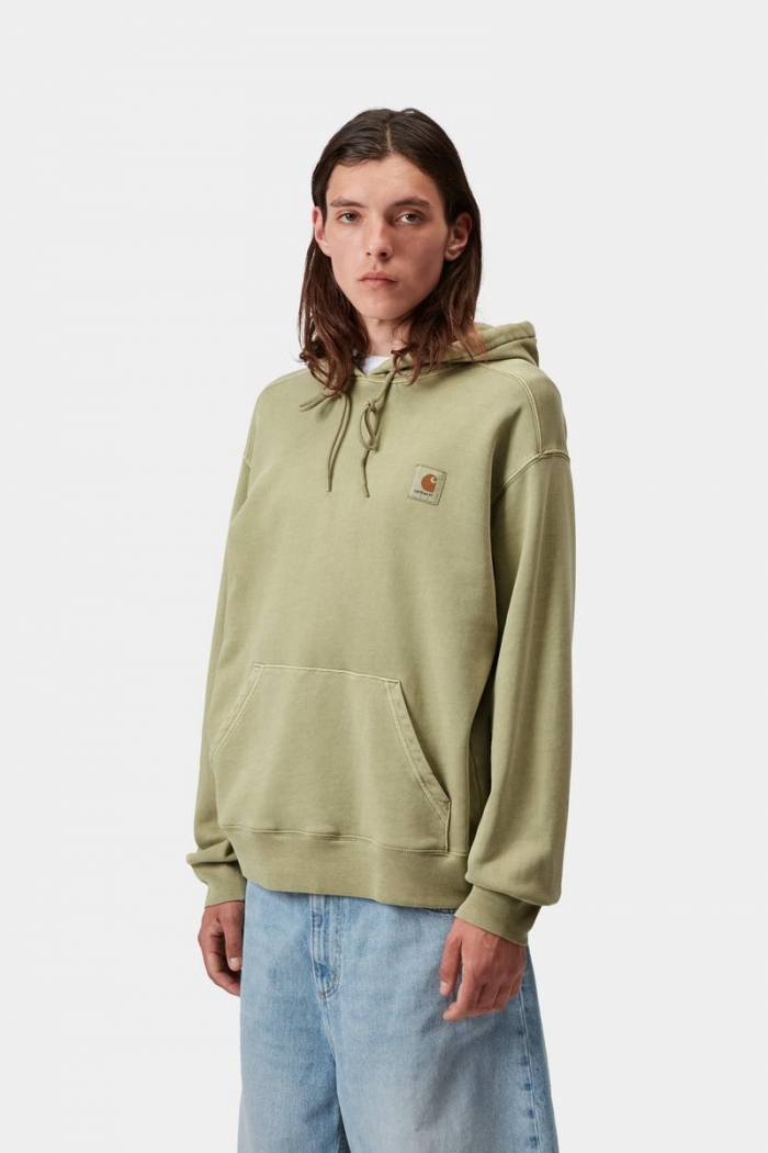 Carhartt Hooded Nelson Sweatshirt - Gentle Green, Garment dyed