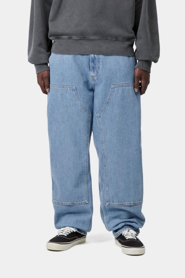 Carhartt Double Knee Pant - Blue, Stone bleached