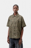 Carhartt S/S Travon Shirt - Duck Feather Print, Cypress / Black