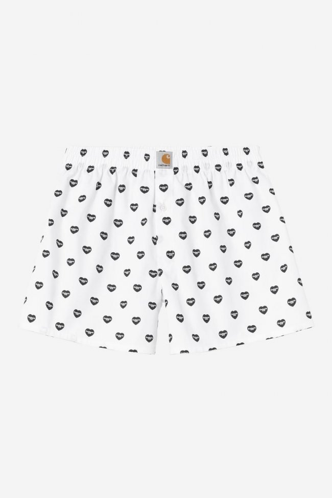 Carhartt Cotton Boxer - Heart Print, White / Black Carhartt Cotton Boxer - Heart Print, White / Black
