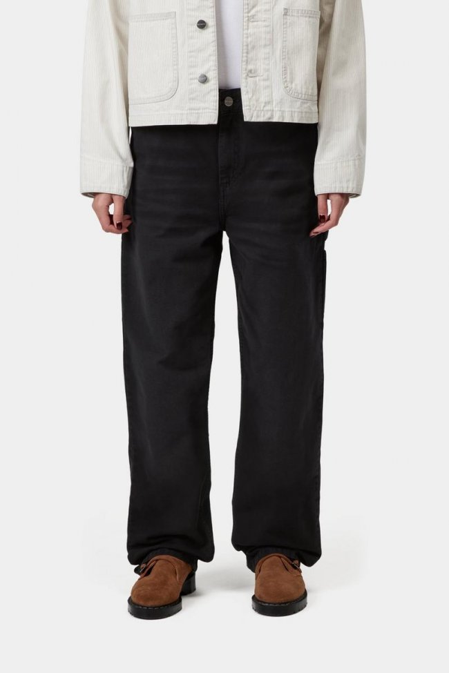 Carhartt Pierce Pant Straight - Black, Stone canvas