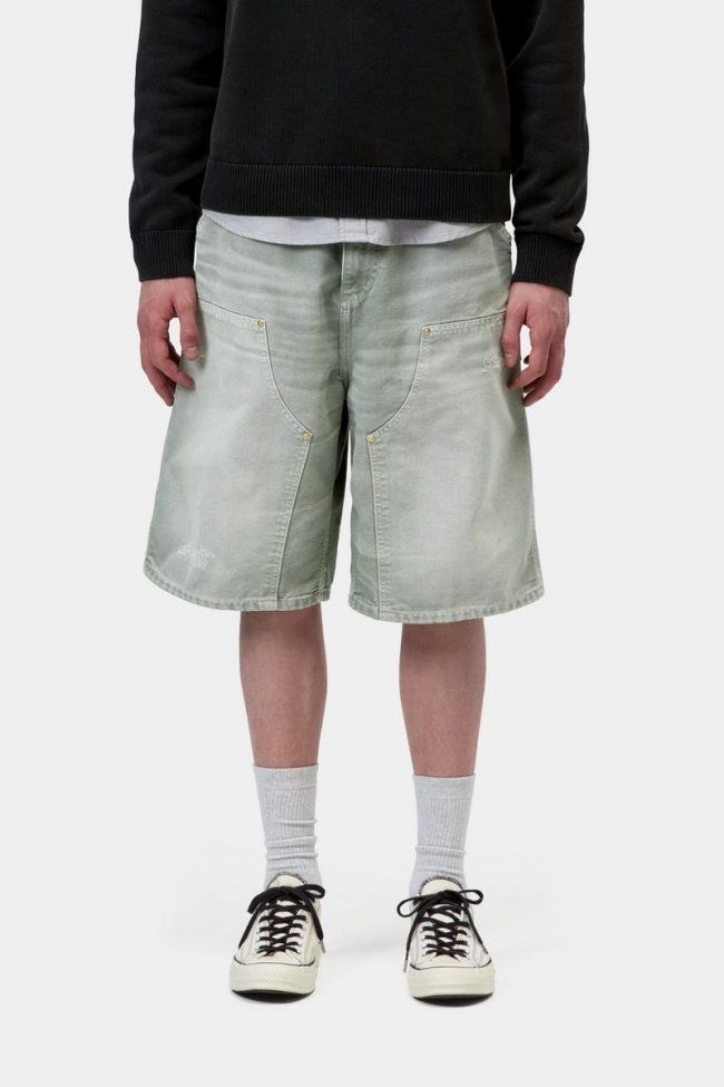Carhartt OG Double Knee Short - Shady Green, Destroy wash Carhartt OG Double Knee Short - Shady Green, Destroy wash