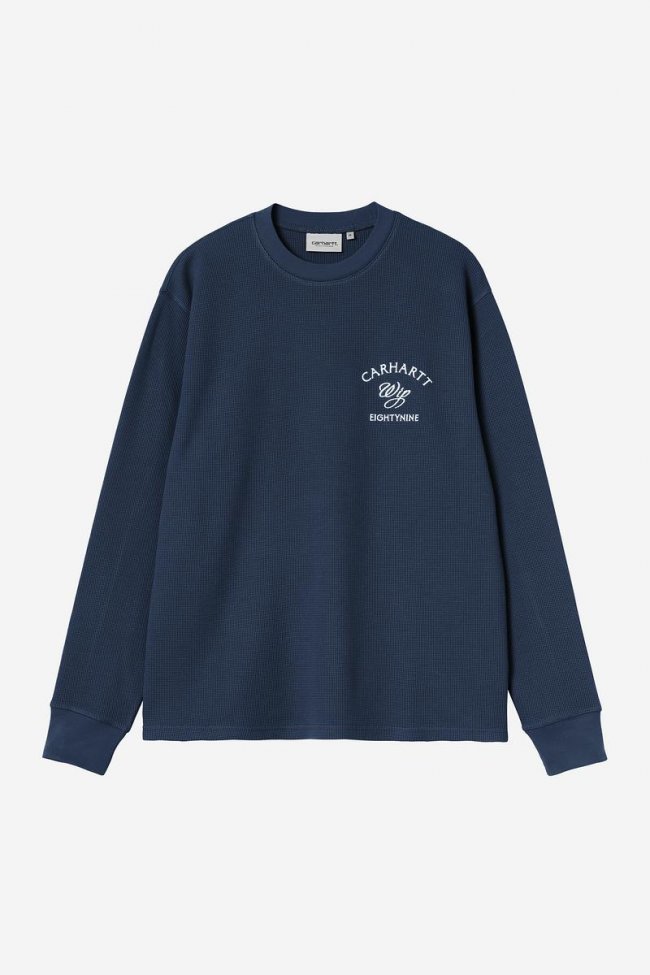 Carhartt L/S Eightynine Waffle T-Shirt - Jupiter / White