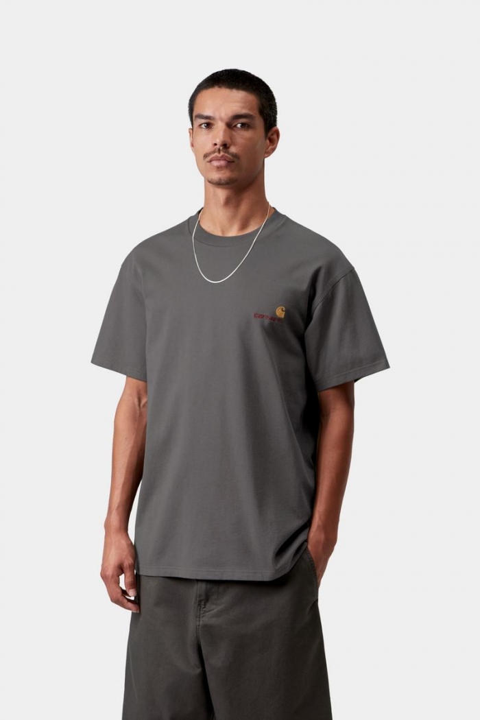 Carhartt S/S American Script T-Shirt - Graphite