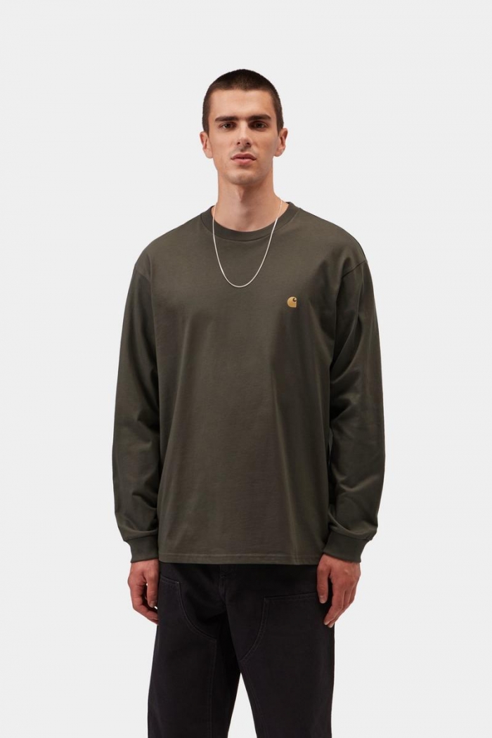 Carhartt L/S Chase T-Shirt - Shungite / Gold