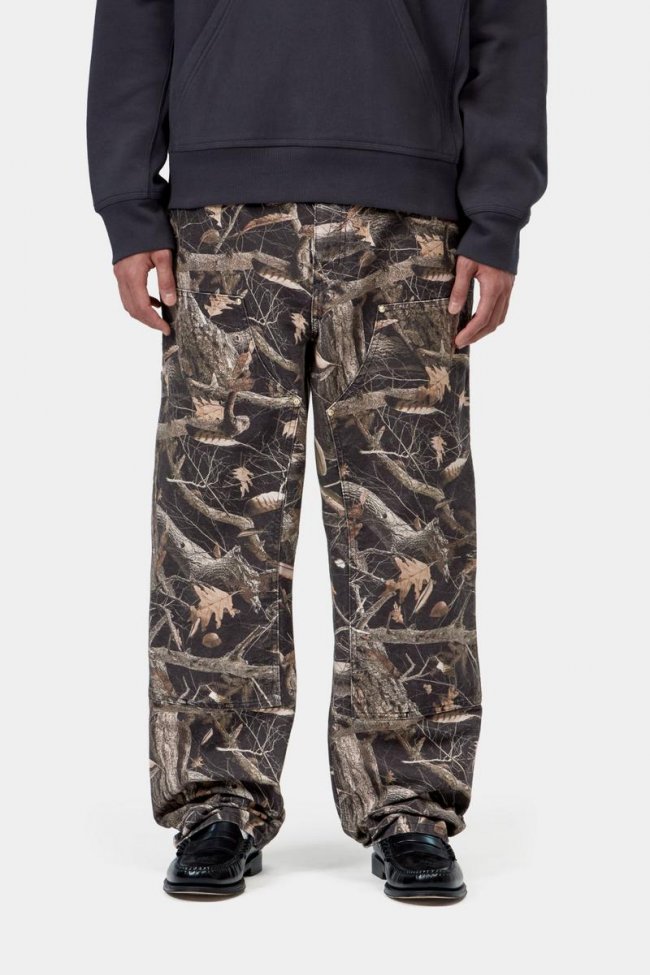 Carhartt Double Knee Pant - Camo Feather Tree, Black, Heavy stone wash Carhartt Double Knee Pant - Camo Feather Tree, Black, Heavy stone wash