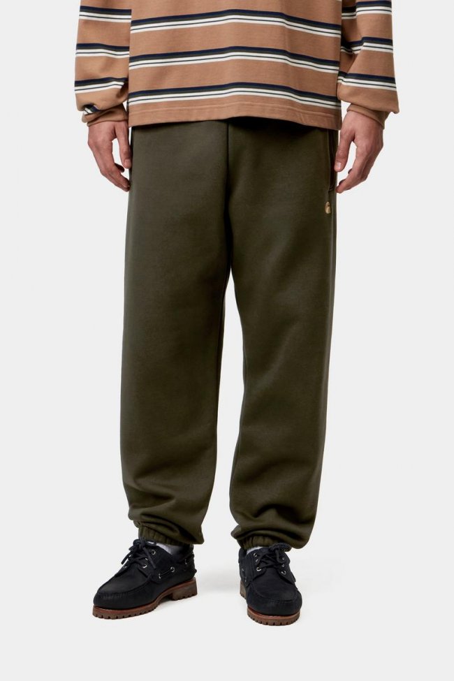 Carhartt Chase Sweat Pant - Olive / Gold