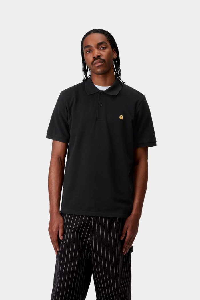 Carhartt S/S Chase Pique Polo - Black / Gold