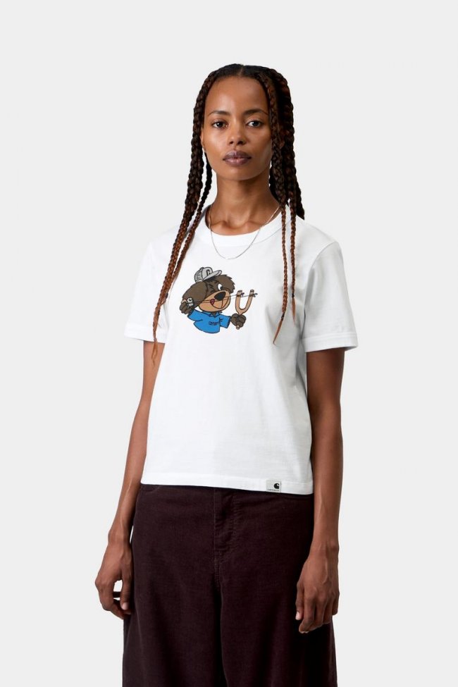 Carhartt S/S Slingshot T-Shirt - White, Heavy stone wash Carhartt S/S Slingshot T-Shirt - White, Heavy stone wash