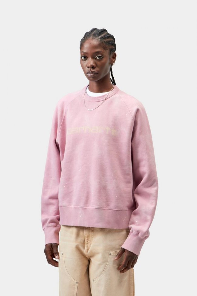 Carhartt Painter Sweatshirt - Hortensia, Destroy wash, splatter Carhartt Painter Sweatshirt - Hortensia, Destroy wash, splatter
