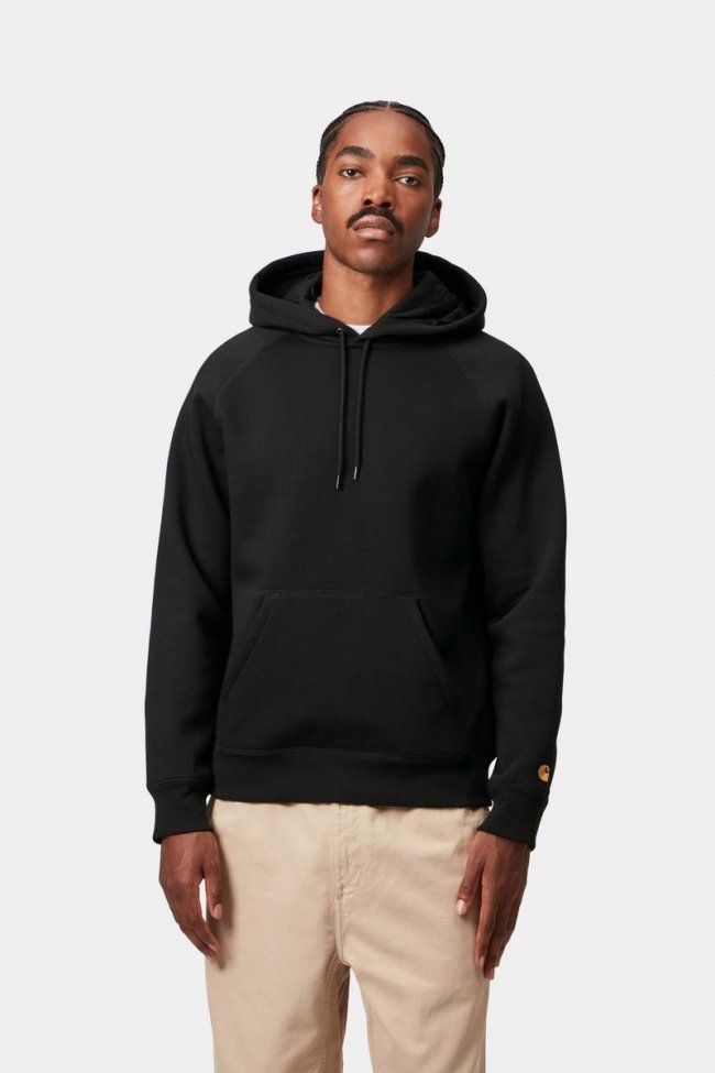Carhartt Hooded Chase Sweatshirt - Black / Gold