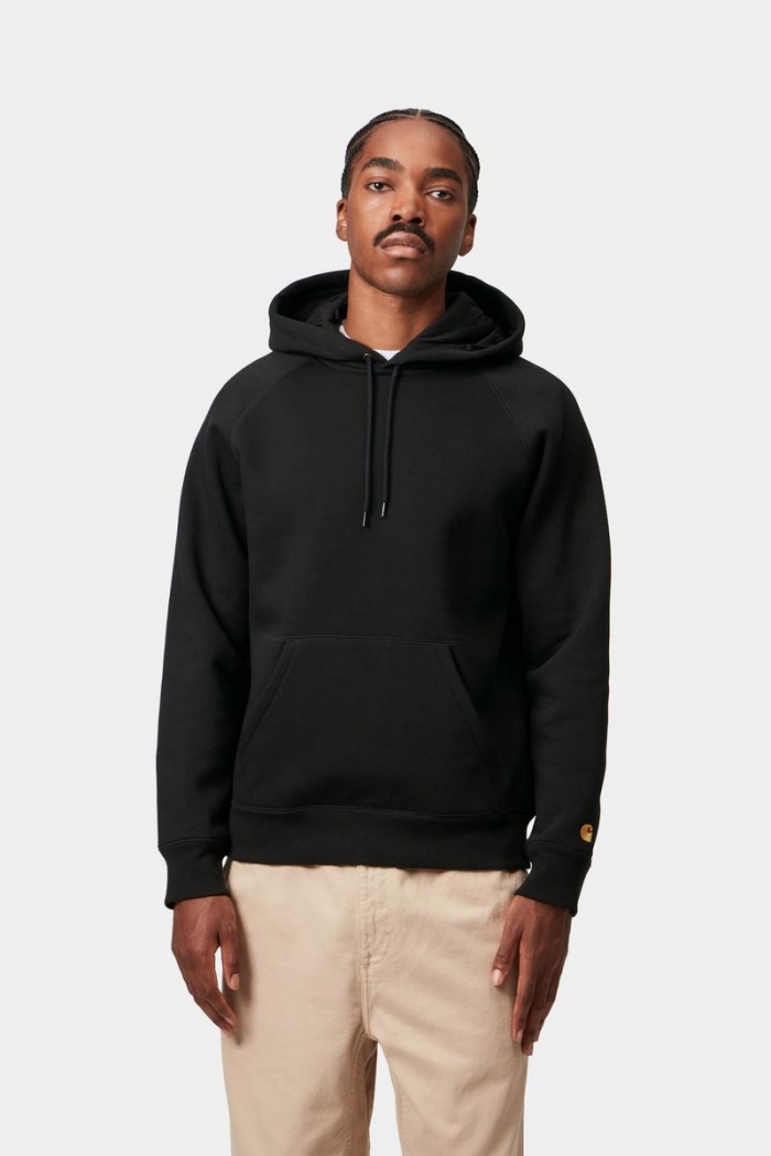 Carhartt Hooded Chase Sweatshirt - Black / Gold