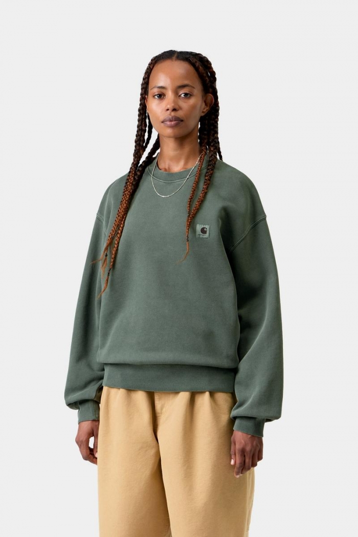 Carhartt Nelson Sweatshirt - Dark Scarab, Garment dyed