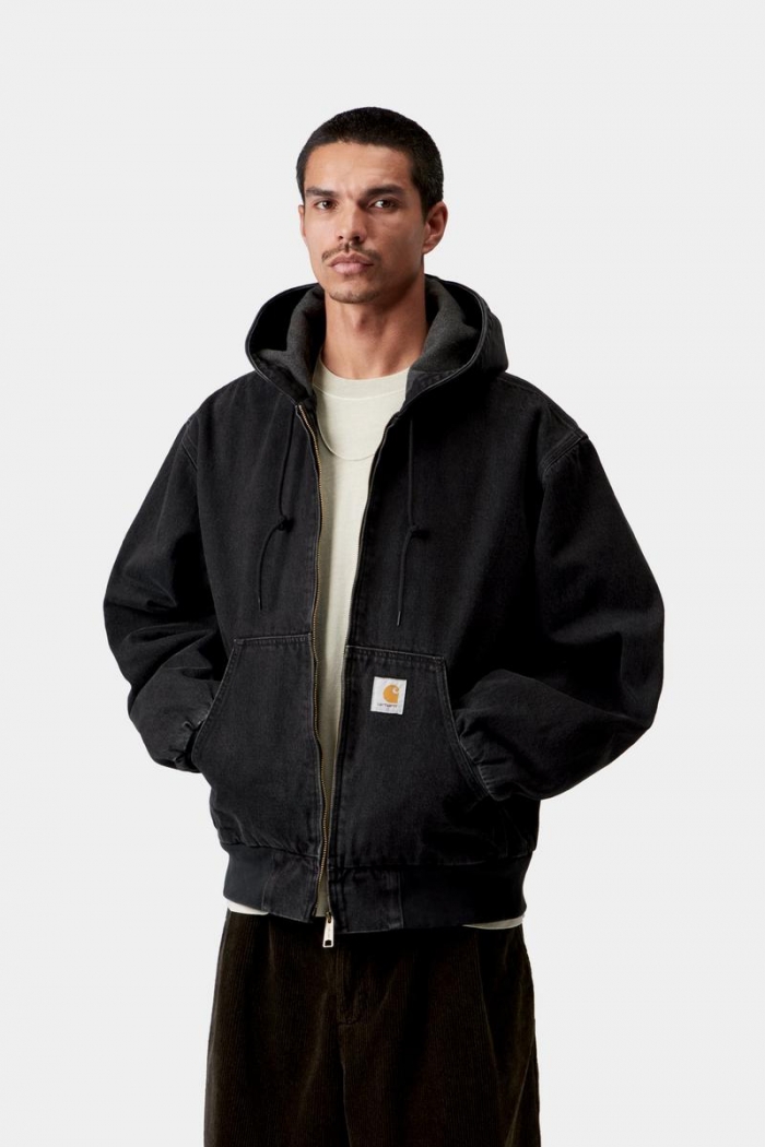 Carhartt OG Active Jacket - Black, Stone washed