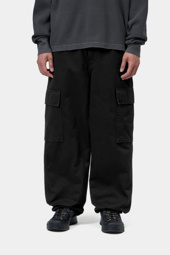 Carhartt Kade Cargo Pant - Black, Stone washed