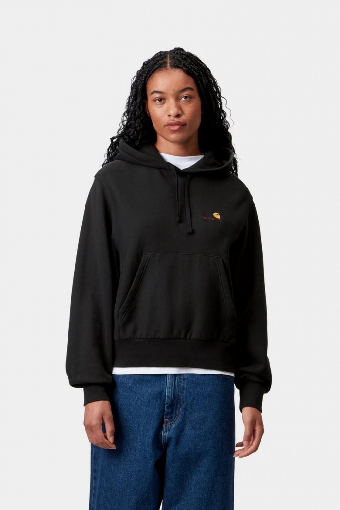 Carhartt Hooded American Script Sweatshirt - Black