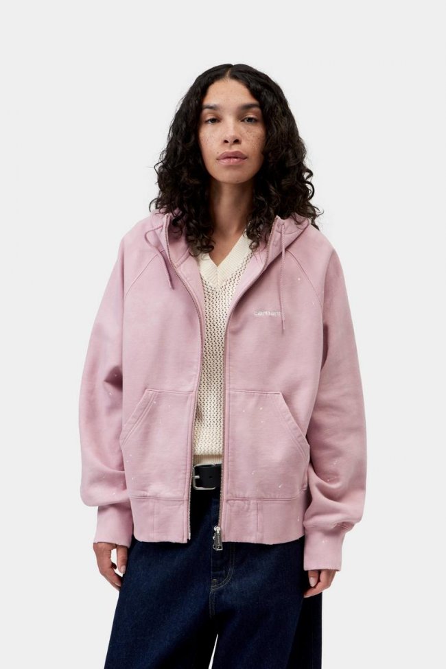 Carhartt Hooded Painter Jacket - Hortensia, Destroy wash, splatter Carhartt Hooded Painter Jacket - Hortensia, Destroy wash, splatter
