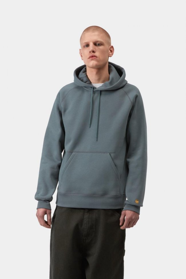 Carhartt Hooded Chase Sweatshirt - Cozy Blue / Gold