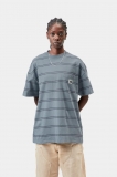 Carhartt S/S Bert Pocket T-Shirt - Bert Stripe, Shady Blue / Shady Purple, Garment dyed