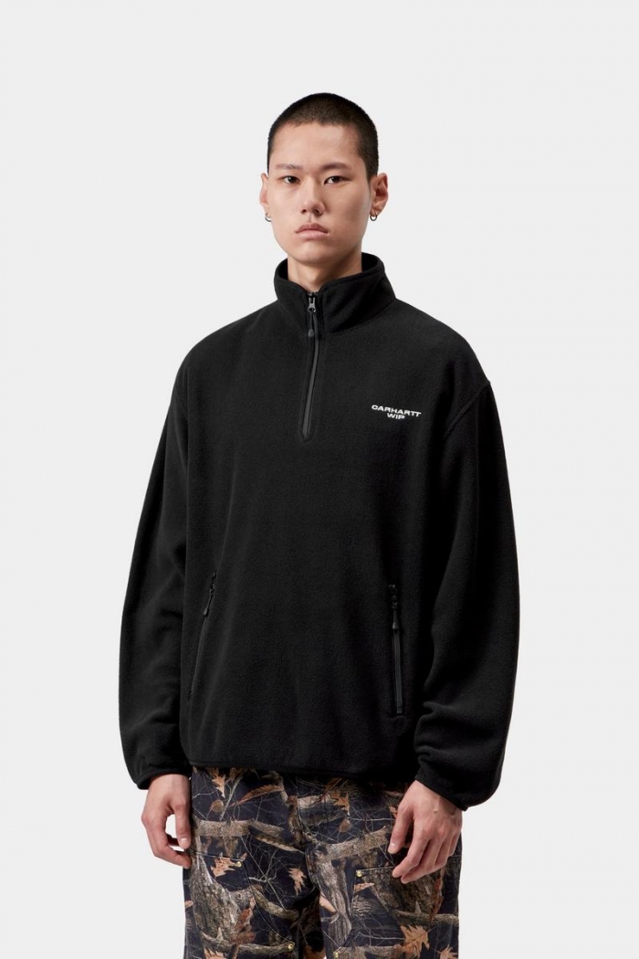 Carhartt Edmore Half Zip Sweat - Black / White