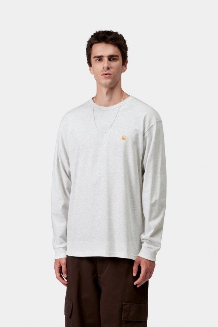 Carhartt L/S Chase T-Shirt - Ash Heather / Gold