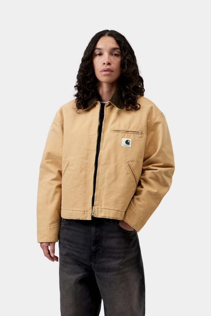 Carhartt OG Detroit Jacket - WIP Dusty H / Tobacco, Stone canvas