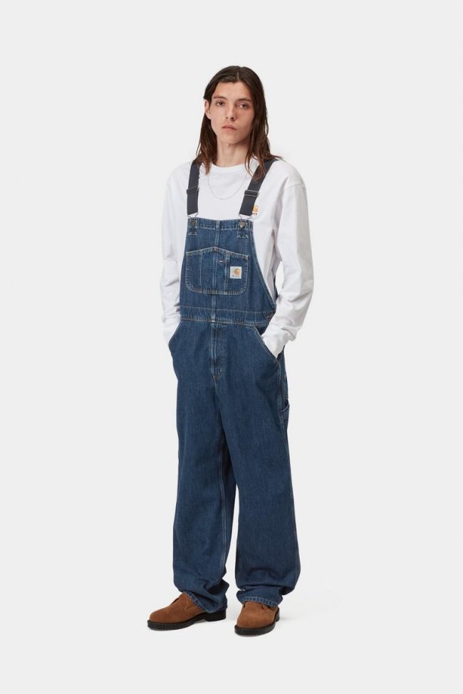 Carhartt Bib Overall - Blue, Stone washed Carhartt Bib Overall - Blue, Stone washed