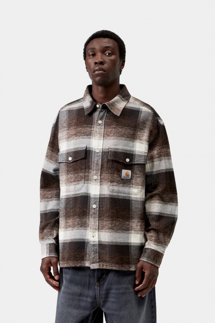 Carhartt L/S Esterson Shirt - Esterson Check, Tobacco