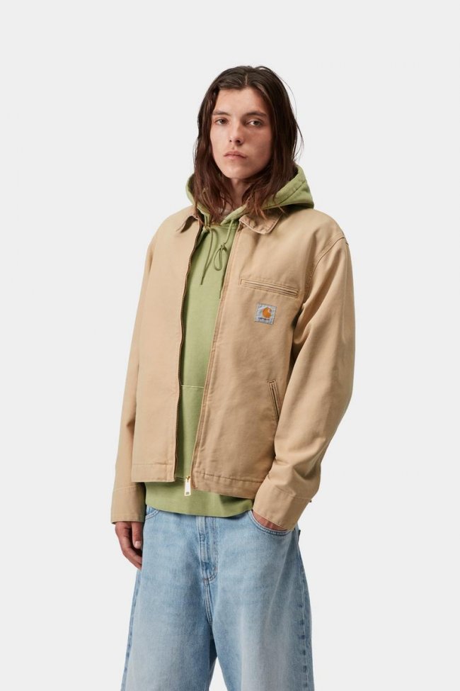 Carhartt Detroit Jacket - Dusty H Brown / Dusty H Brown, Stone canvas