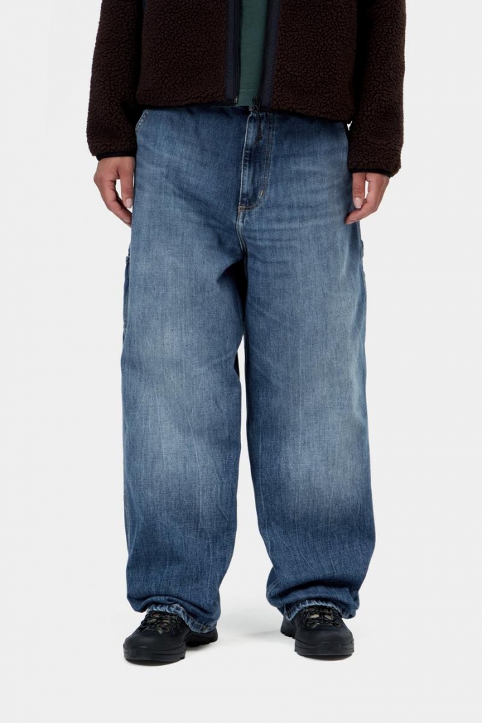 Carhartt Brandon Single Knee Pant - Blue, Marble used wash