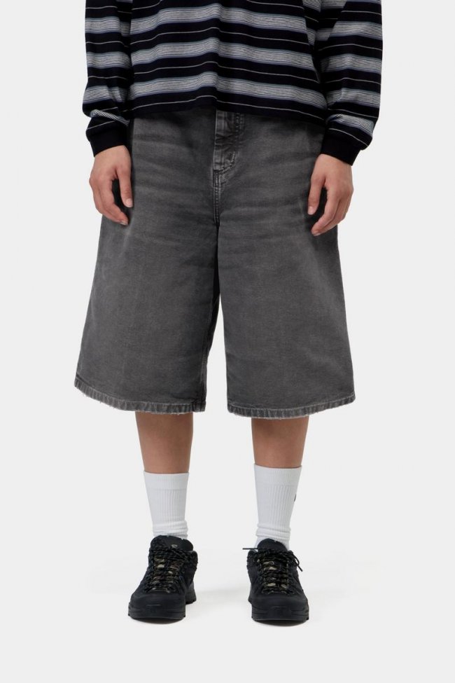 Carhartt Nixon Single Knee Short - Black, Destroy wash Carhartt Nixon Single Knee Short - Black, Destroy wash
