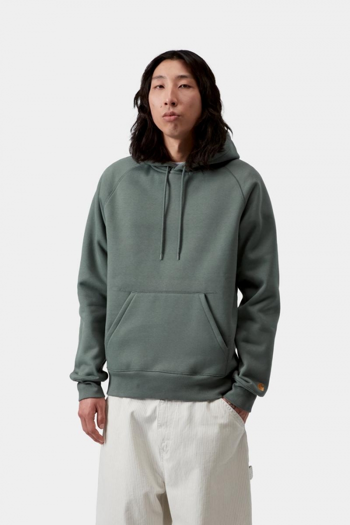Carhartt Hooded Chase Sweatshirt - Velvet Green / Gold