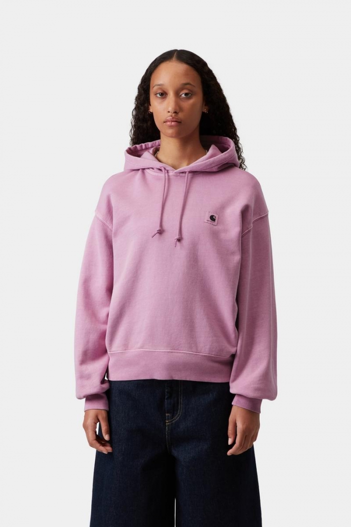 Carhartt Hooded Nelson Sweatshirt - Gentle Purple, Garment dyed