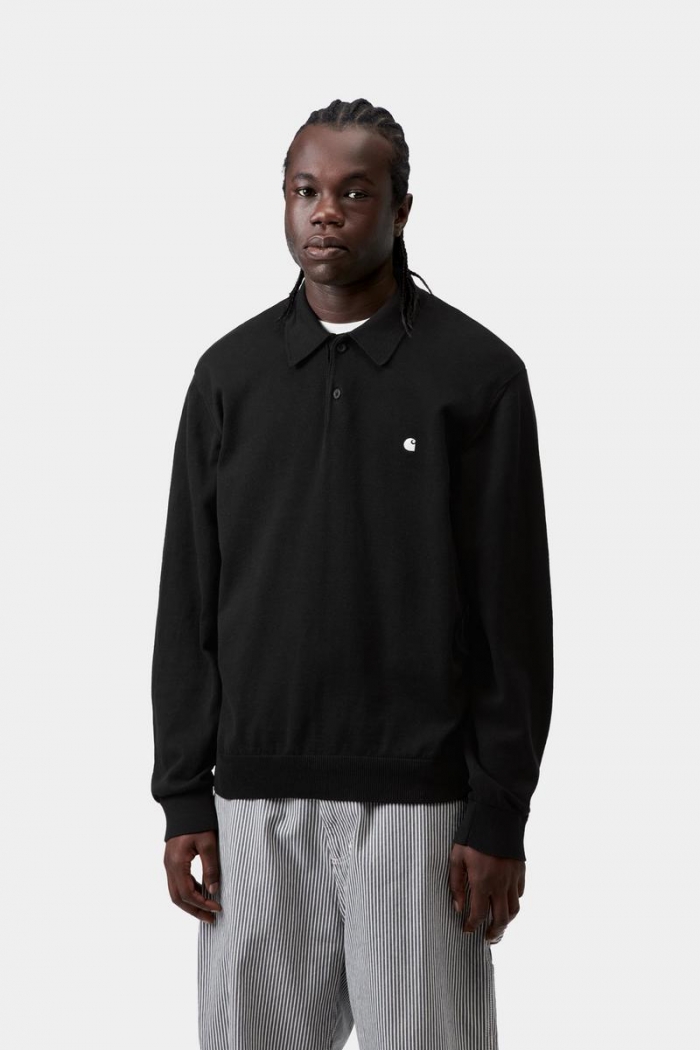 Carhartt L/S Madison Polo - Black / White