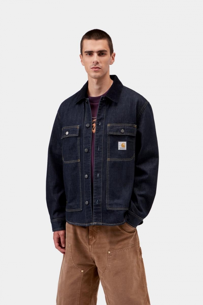 Carhartt Oakland Shirt Jac - Blue / Dark Navy, Rinsed