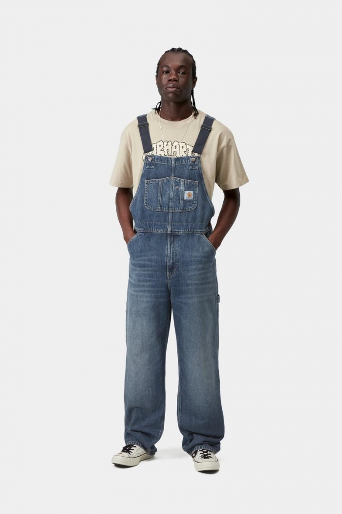 Carhartt Bib Overall - Blue, Dark used wash