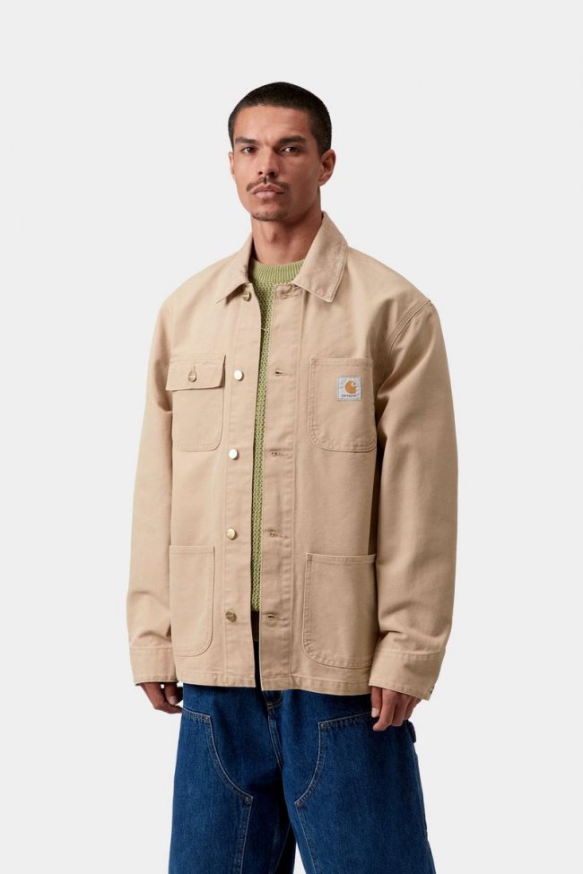 Carhartt Michigan Coat - Dusty H Brown / Dusty H Brown, Stone canvas