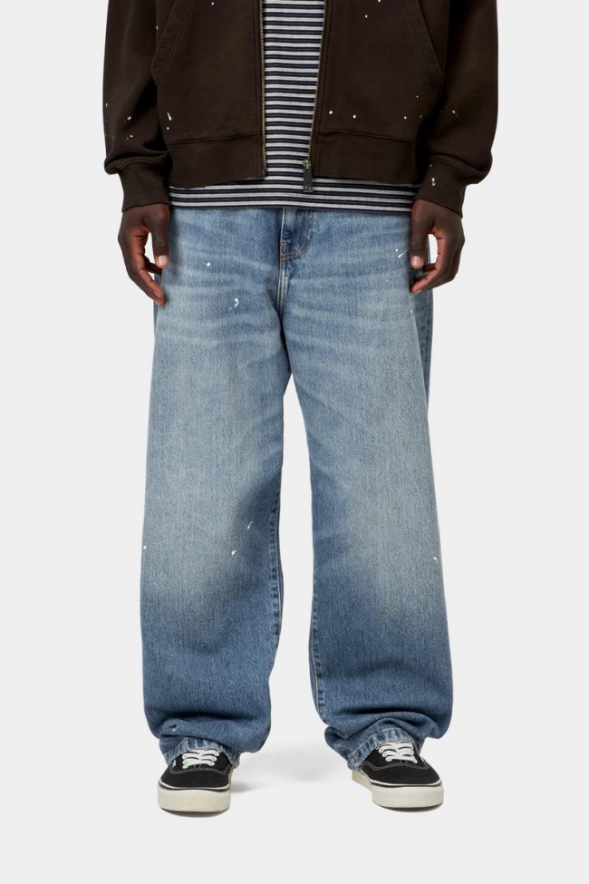 Carhartt Landon Pant - Blue, Destroy wash, splatter